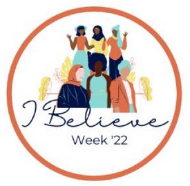 I Believe Week logo showing some stylized women shapes.